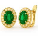 PENDIENTES CUAJO ESMERALDA OVAL DE 7x5MM Y CIRCONITAS.CATALÁN.