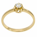 YELLOW GOLD SOLITAIRE RING WITH 3MM DIAMOND VS-H 0.11 CT.