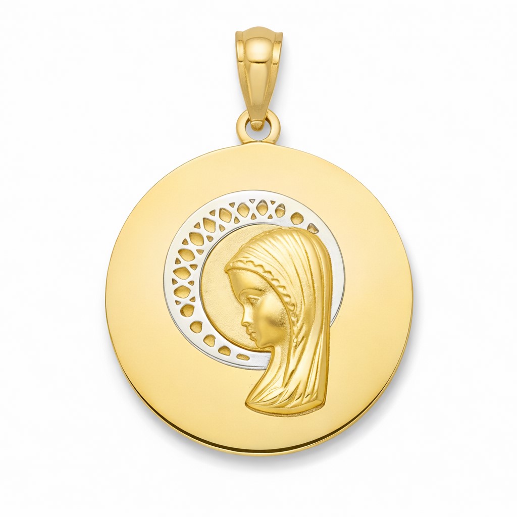 MEDALLA REDONDA VIRGEN NIÑA 19MM