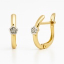 TWO TONE FLOWER EARRINGS.LEVERBACK.