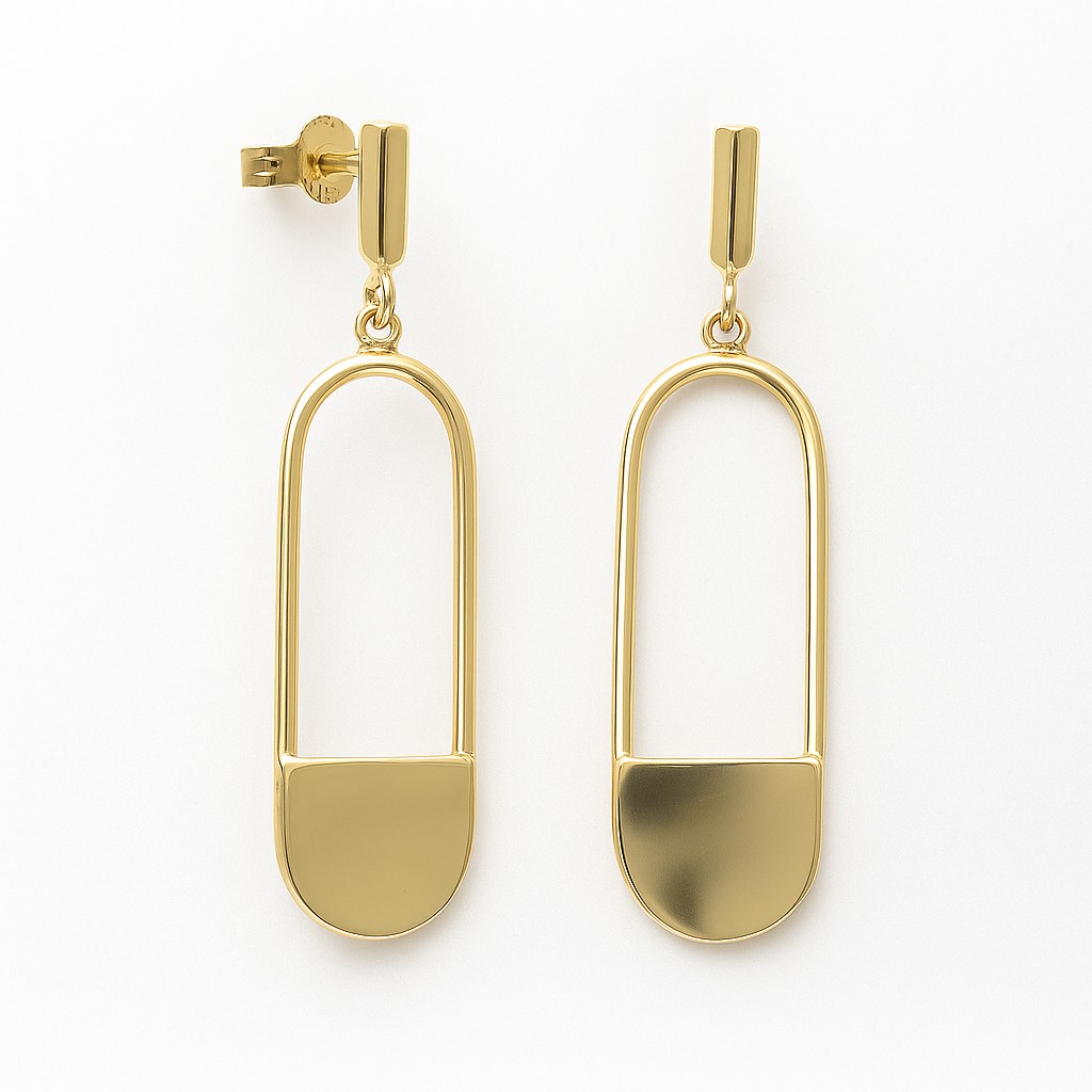 30x10MM DANGLING EARRINGS.PUSHBACK.