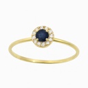 3MM SAPPHIRE AND CZ RING.