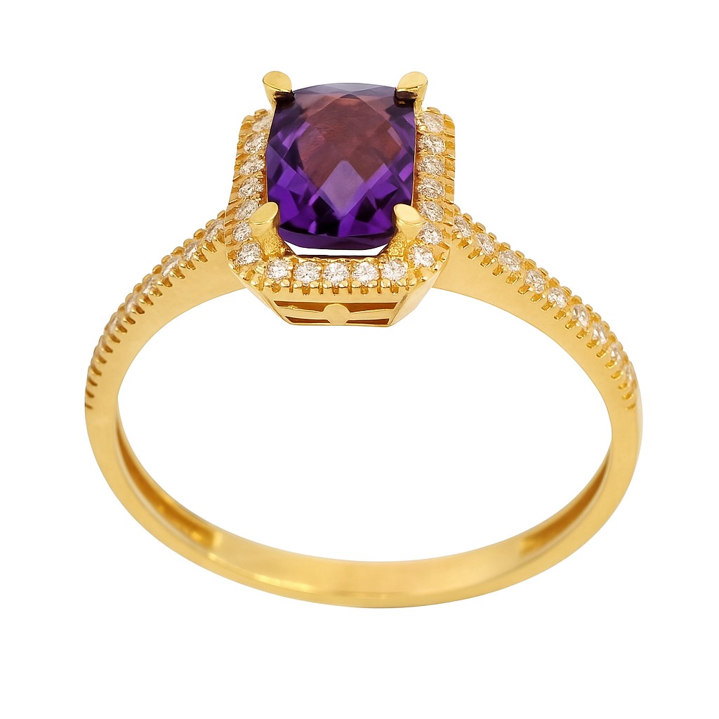 7x5MM AMETHYST RING.