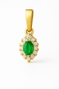 3x2MM EMERALD AND CZ SHUTTLE PENDANT.8x5MM.