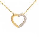 11x9MM HEART SHAPPED DIAMOND NECKLACE.H-SI-0.04 CT TW 