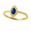 SORTIJA LANZADERA 8x5MM. ZAFIRO 3x2MM Y CIRCONITAS.