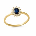 4x3MM SHAPPIRE AND CZ RING.