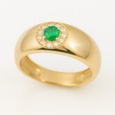 3MM ROUND EMERALD RING.