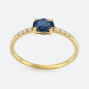 5x3MM OVAL SHAPPIRE AND CZ RING.