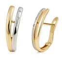 16x5MM HALF HOOP TWO TONE EARRINGS.