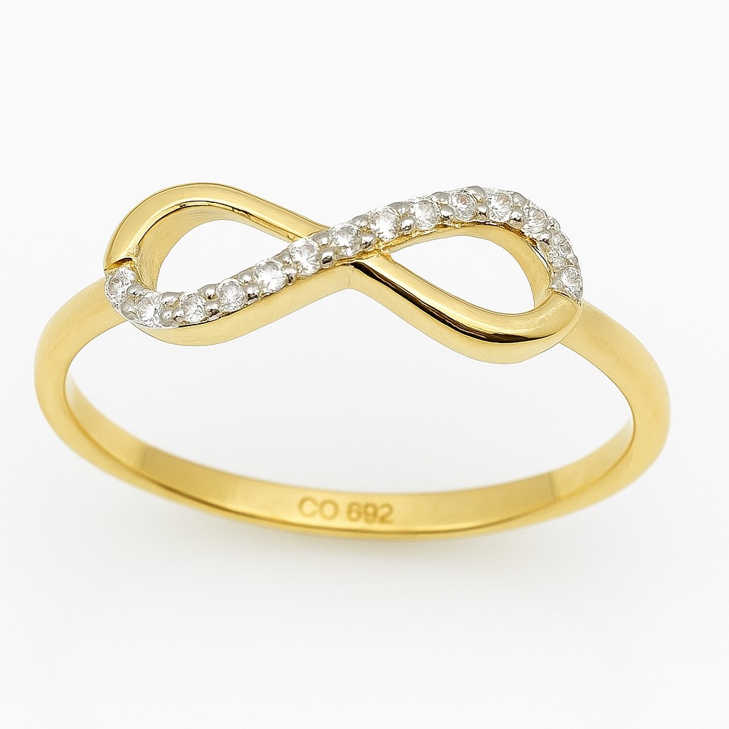 INFINITE SYMBOL AND CZ RING.