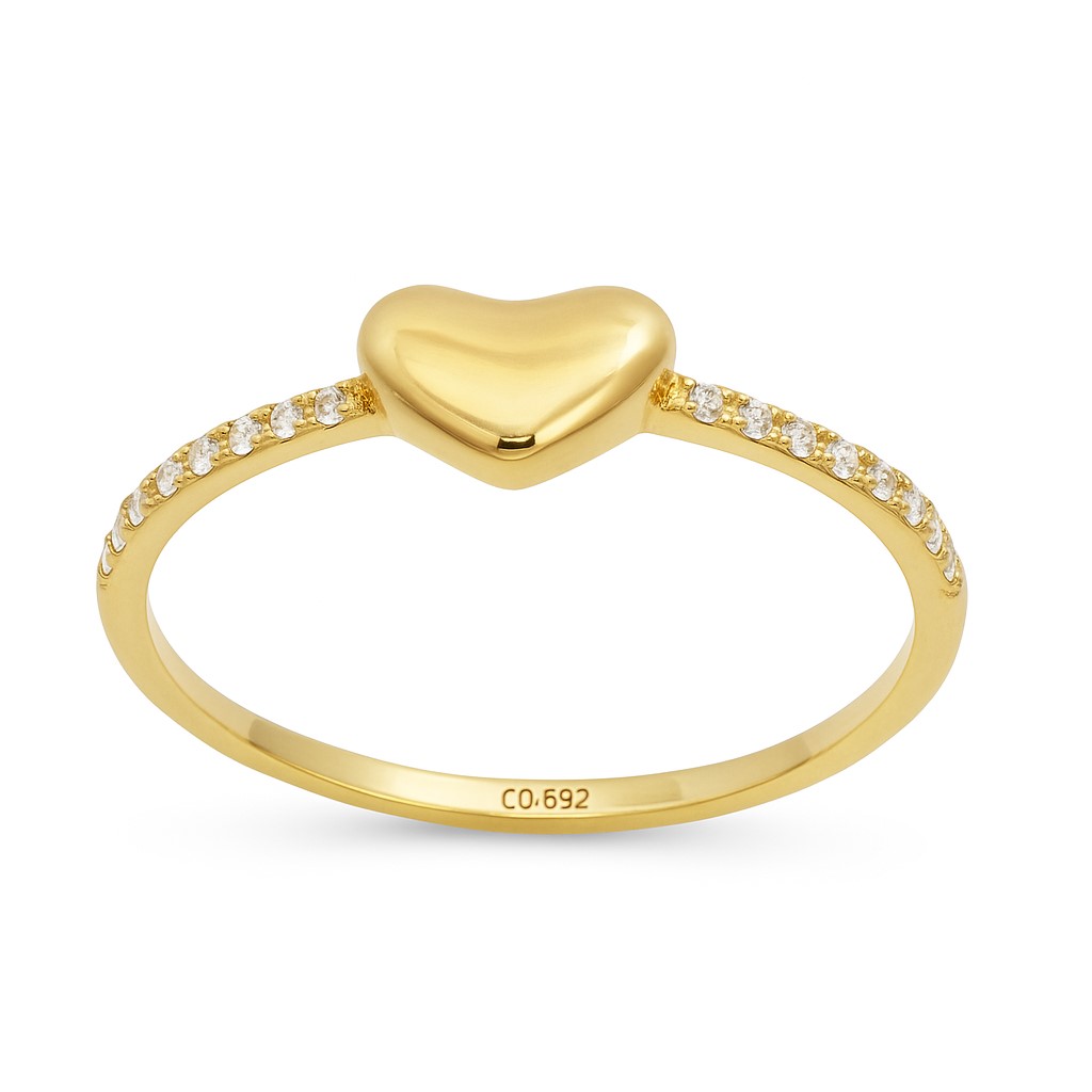 7x5MM HEART RING WITH CZ.