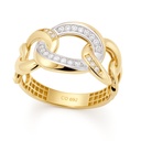 11MM LINK RING WITH CZ.