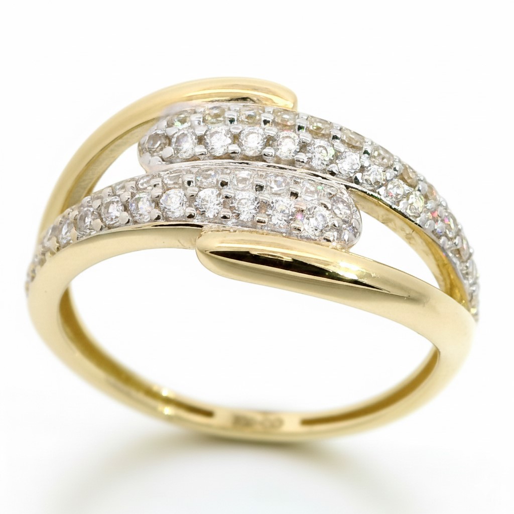 SORTIJA CIRCONITAS BICOLOR.