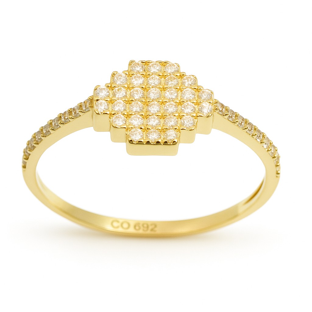 RHOMBUS CZ RING.