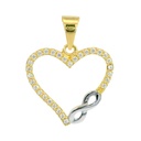16x16MM INFINITE SYMBOL AND HEART PENDANT.