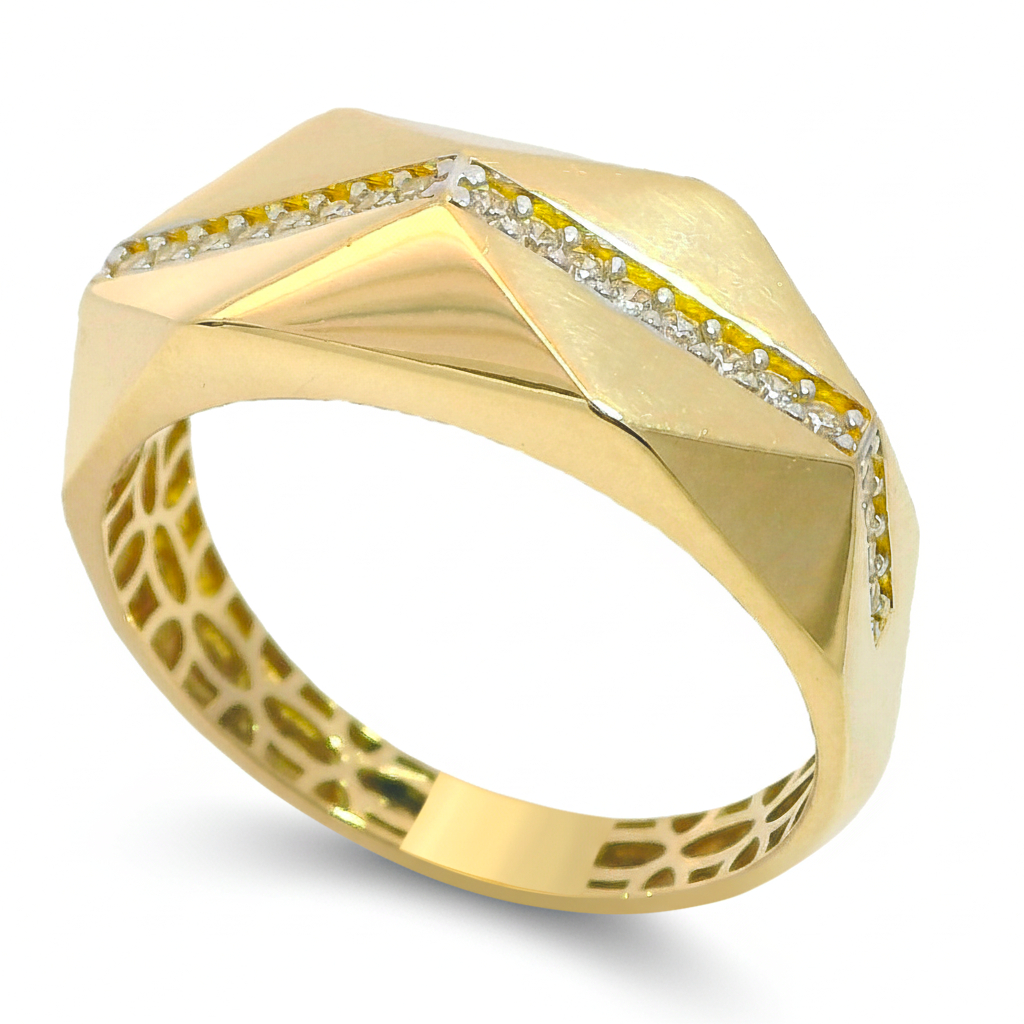 RHOMBUS AND CZ RING.8MM.