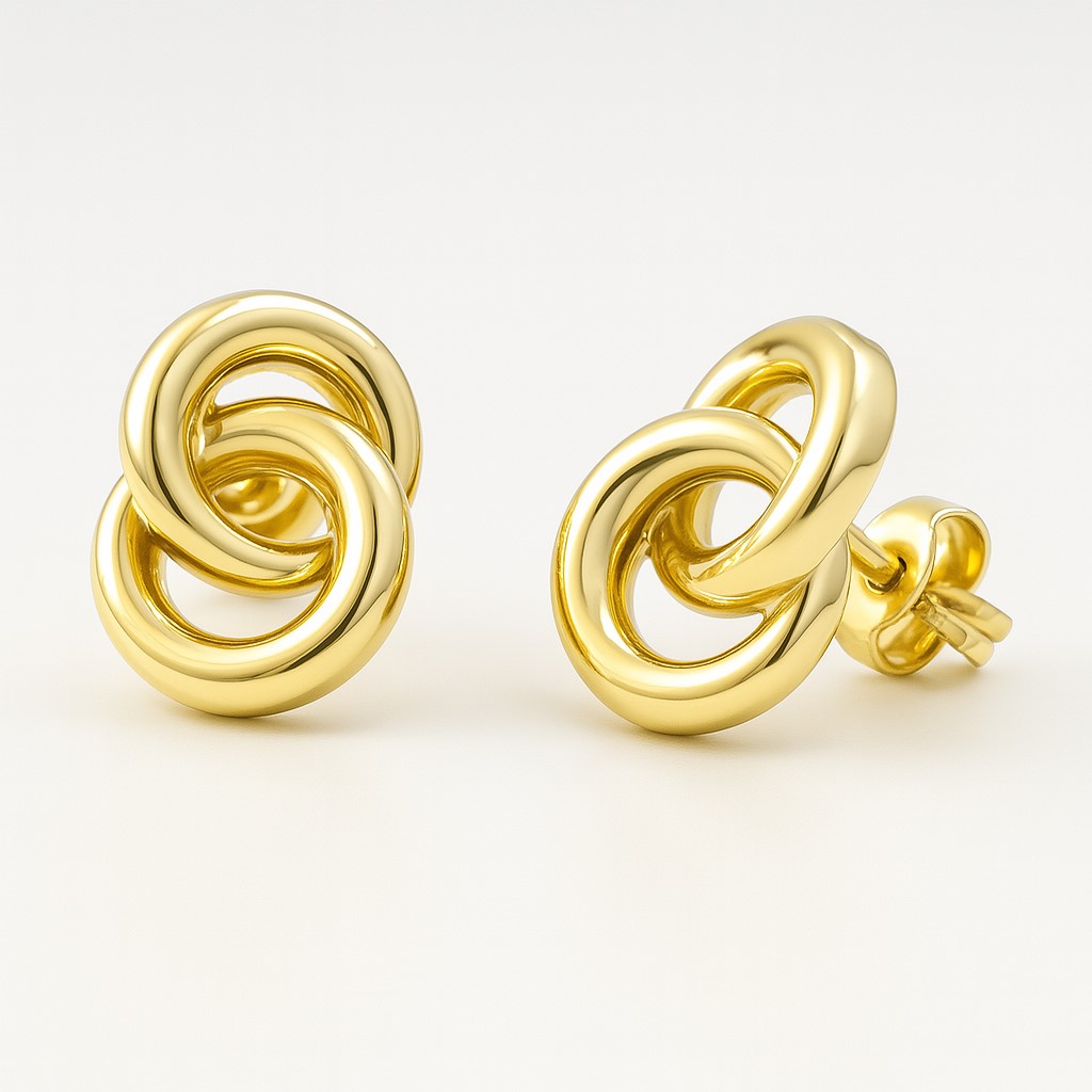 9'5MM DOUBLE KNOT EARRINGS.