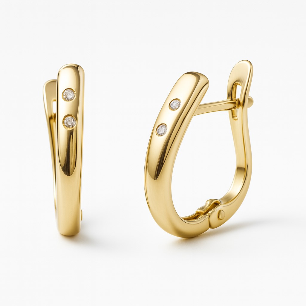 PENDIENTES MEDIO ARO BANDA CON CIRCONITAS.