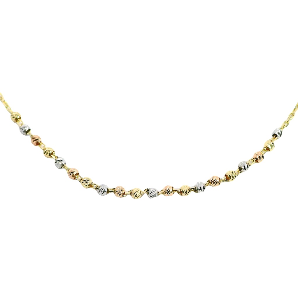 GARGANTILLA BOLAS TRICOLOR ORO AMARILLO (copia)