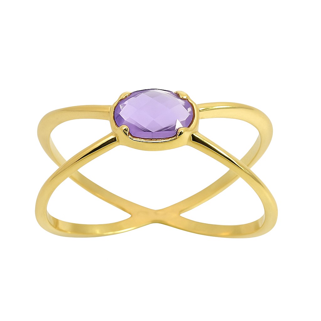 6x4MM OVAL AMETHYST RING.