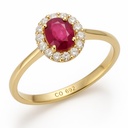 SORTIJA RUBI OVAL 0.25CT BRILLANTES 0.12 CT TW  H-SI