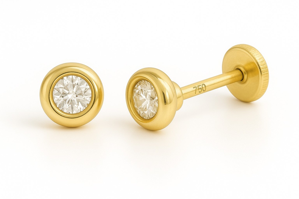 3MM CZ STUD EARRINGS.BUTTERFLY CLASP ON PIN POST.