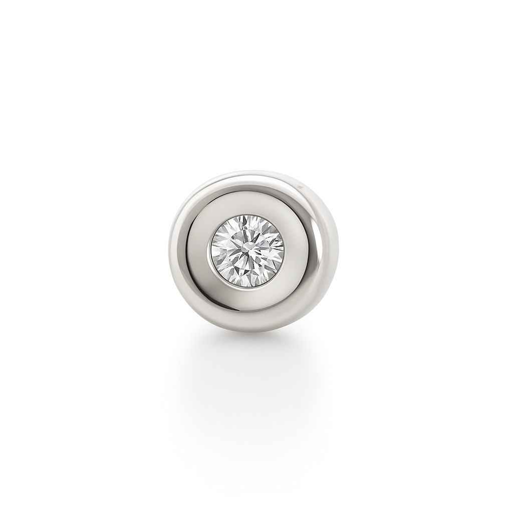 4,5MM WHITE GOLD BEZEL DIAMOND PENDANT.H-SI 0.03 CT