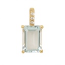 COLGANTE AGUAMARINA 7x5MM 0.98 CT 3 BRILLANTES 1MM H-SI 0.015 CT TW