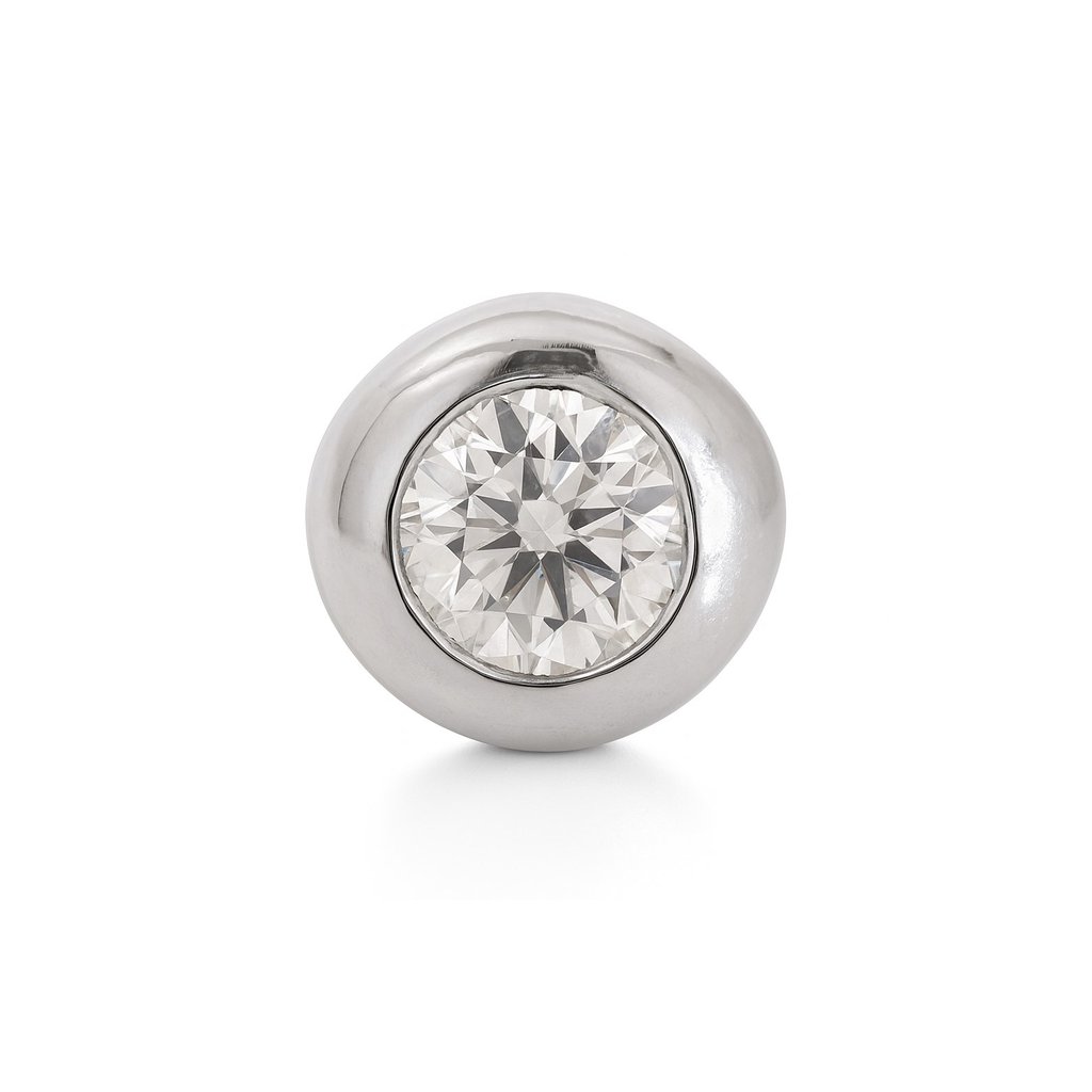 COLGANTE CHATON FUNDICION ORO BLANCO 5MM. BRILLANTE H-SI 1 . 0.06 CT.