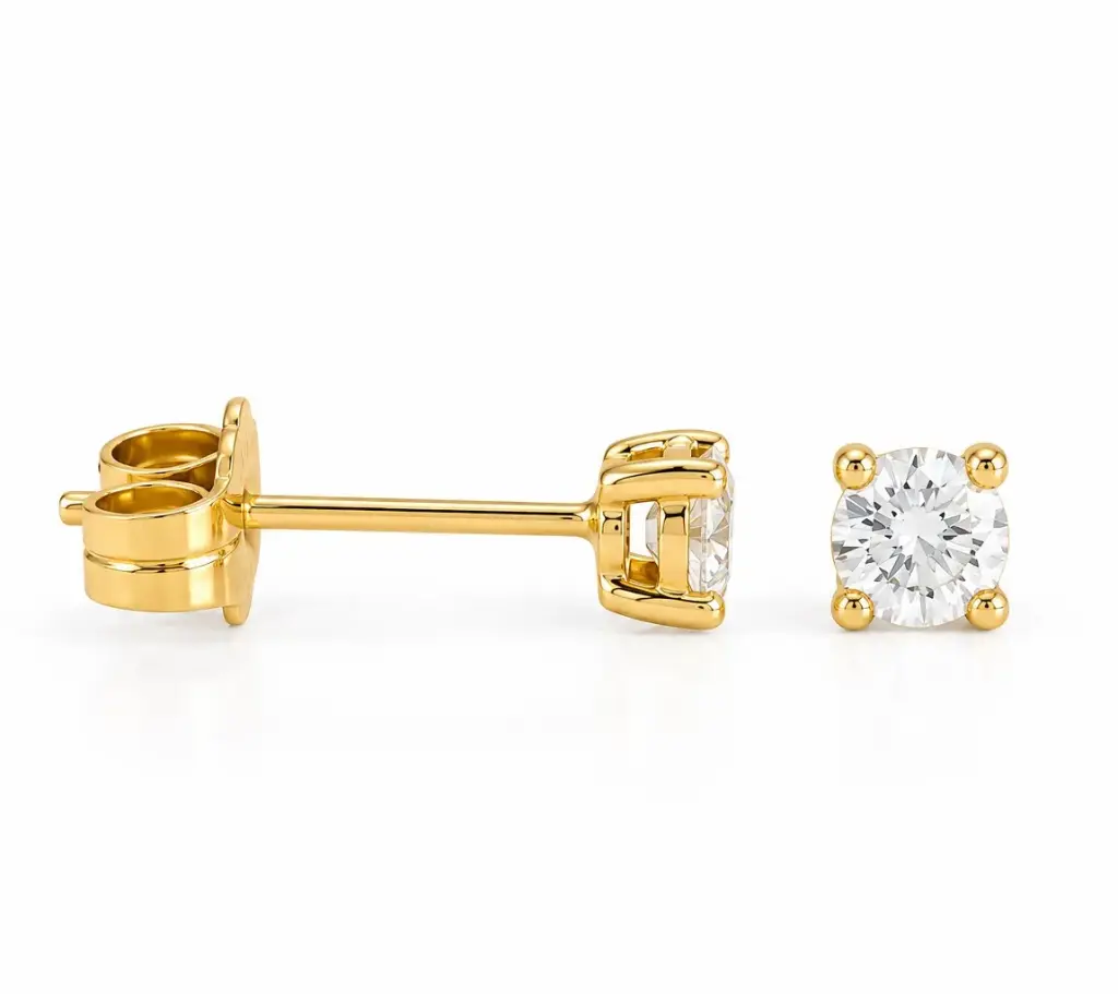 PENDIENTES GARRA FUNDICION DE 3'8MM.BRILLANTES H-SI 1. 0.40 CT TW.