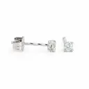 DIAMOND STUD EARRINGS.QUALITY SI.COLOR H.WHITE GOLD.0.05 CT TW.2'5MM