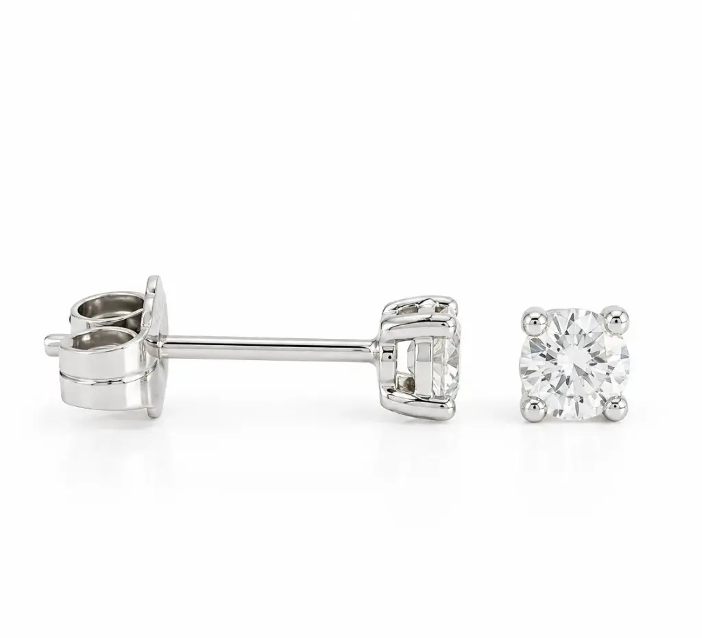 PENDIENTES GARRA FUNDICION DE 4MM.BRILLANTES H-SI 1. 0.50 CT TW.