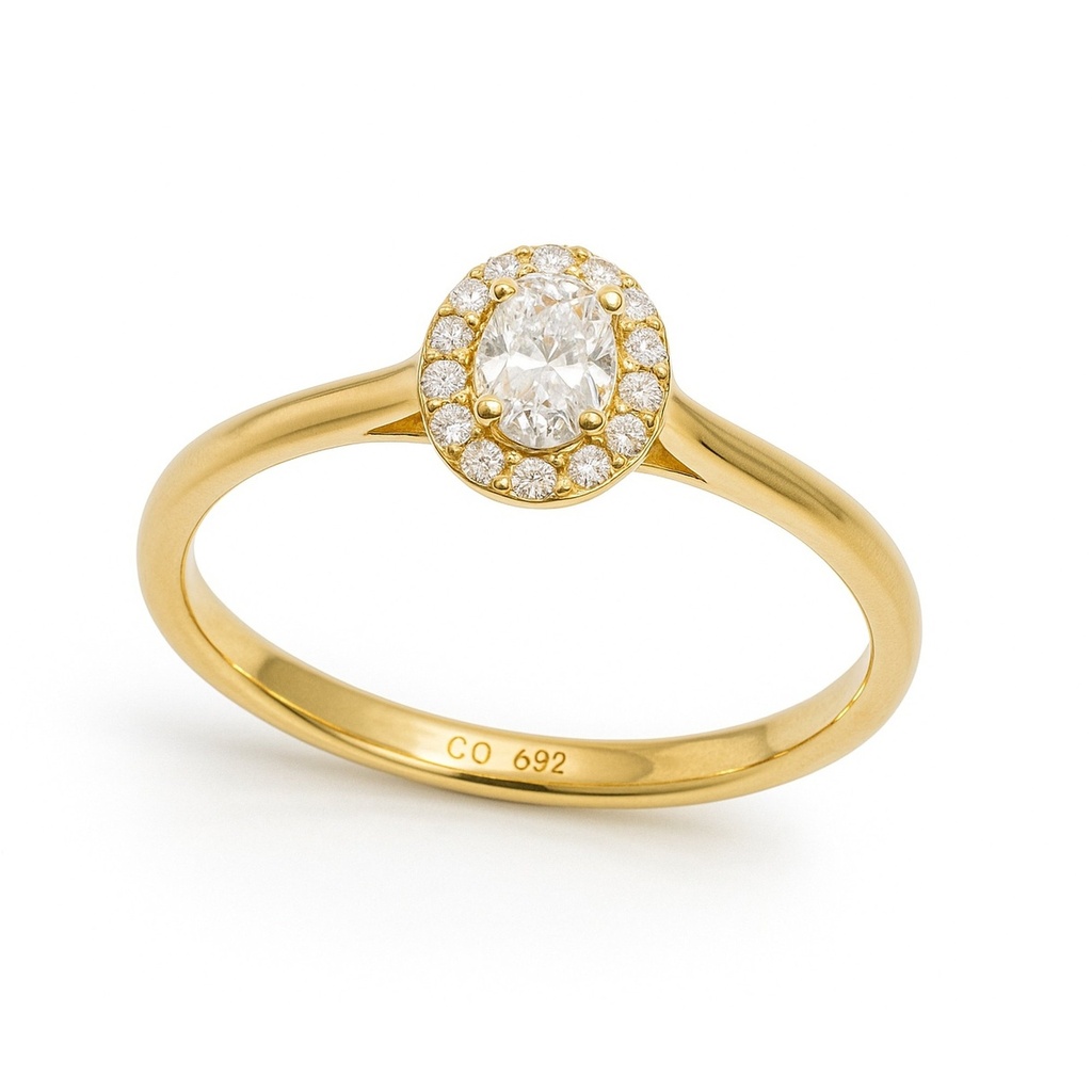 SORTIJA BRILLANTES DI 1 OV 0.12 CT DI 12 SI-H 0.08 CT. 0.20 CT TW