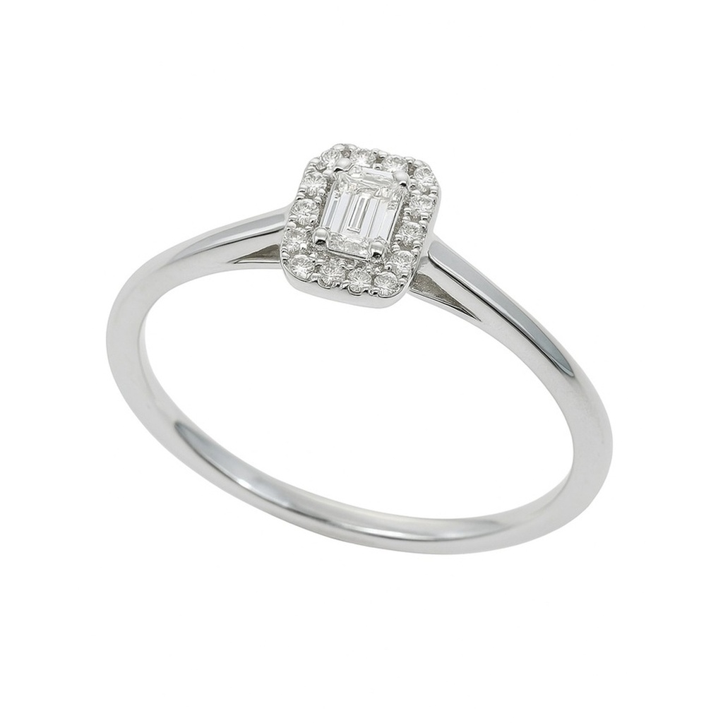 SORTIJA BRILLANTES DI 1 EM 0.10 CT DI 6 SI-H 0.03 6 RD SI H 0.04 CT.0.17 CT TW