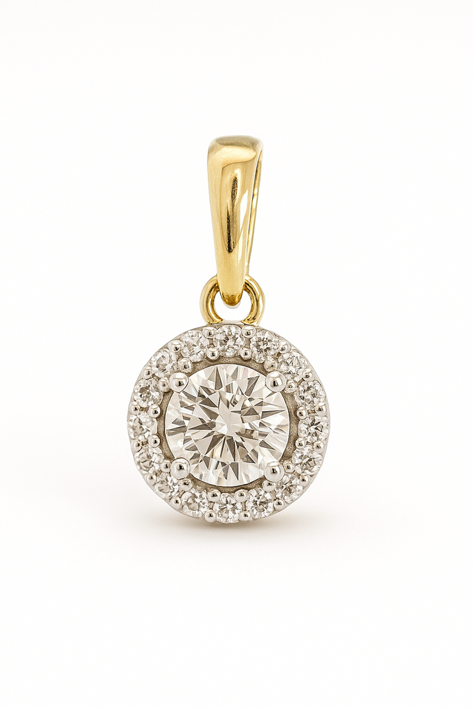 DIAMOND PENDANT.QUALITY SI,COLOR H.0.15 CT TW