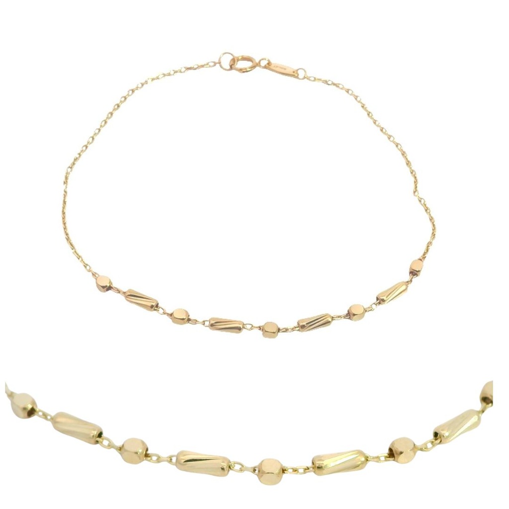 PULSERA BOLAS Y TUBOS.17CM.