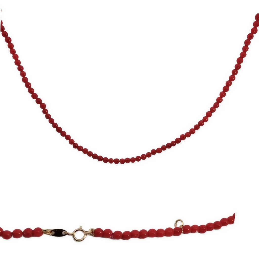 GARGANTILLA BOLAS ORO Y  CORAL 3MM (copia)