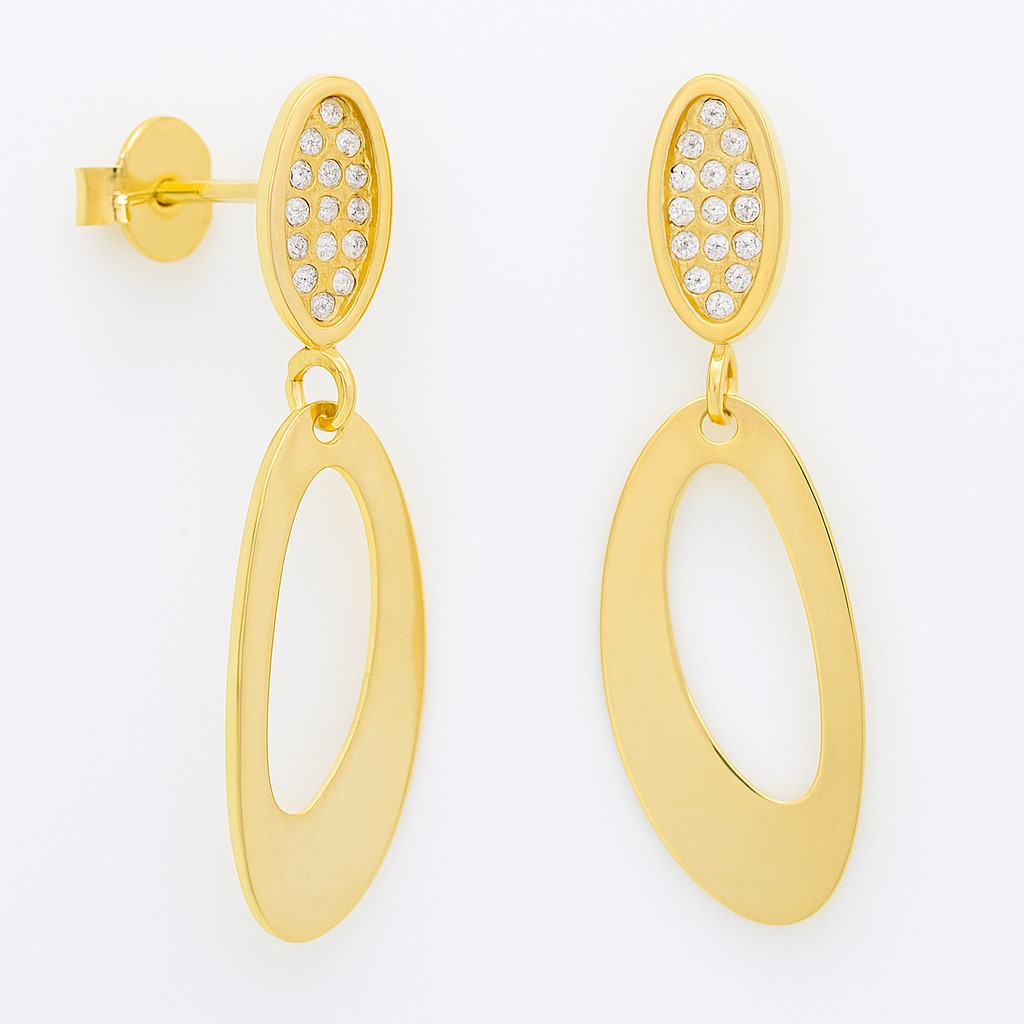 PENDIENTES LARGOS 23x6MM CON CIRCONITAS.PRESION