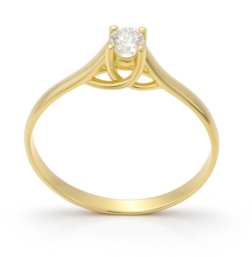 3.5MM DIAMOND SOLITAIRE RING. VS-H 0.17 CT 
