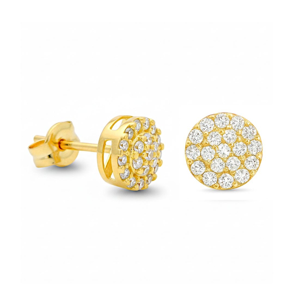 7MM ROUND STUD EARRINGS WITH CZ