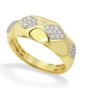 TWO TONE GOLD AND CZ RING