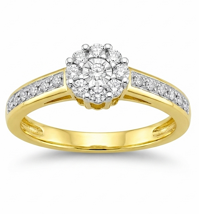 DIAMOND RING.QUALITY SI.COLOR H.0.10 CT TW