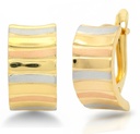 MEDIOS AROS TRICOLOR CIERRE CATALAN.13x7MM. 9KILATES