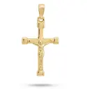 CRUZ LISA CON CRISTO 26x17MM.9 KILATES