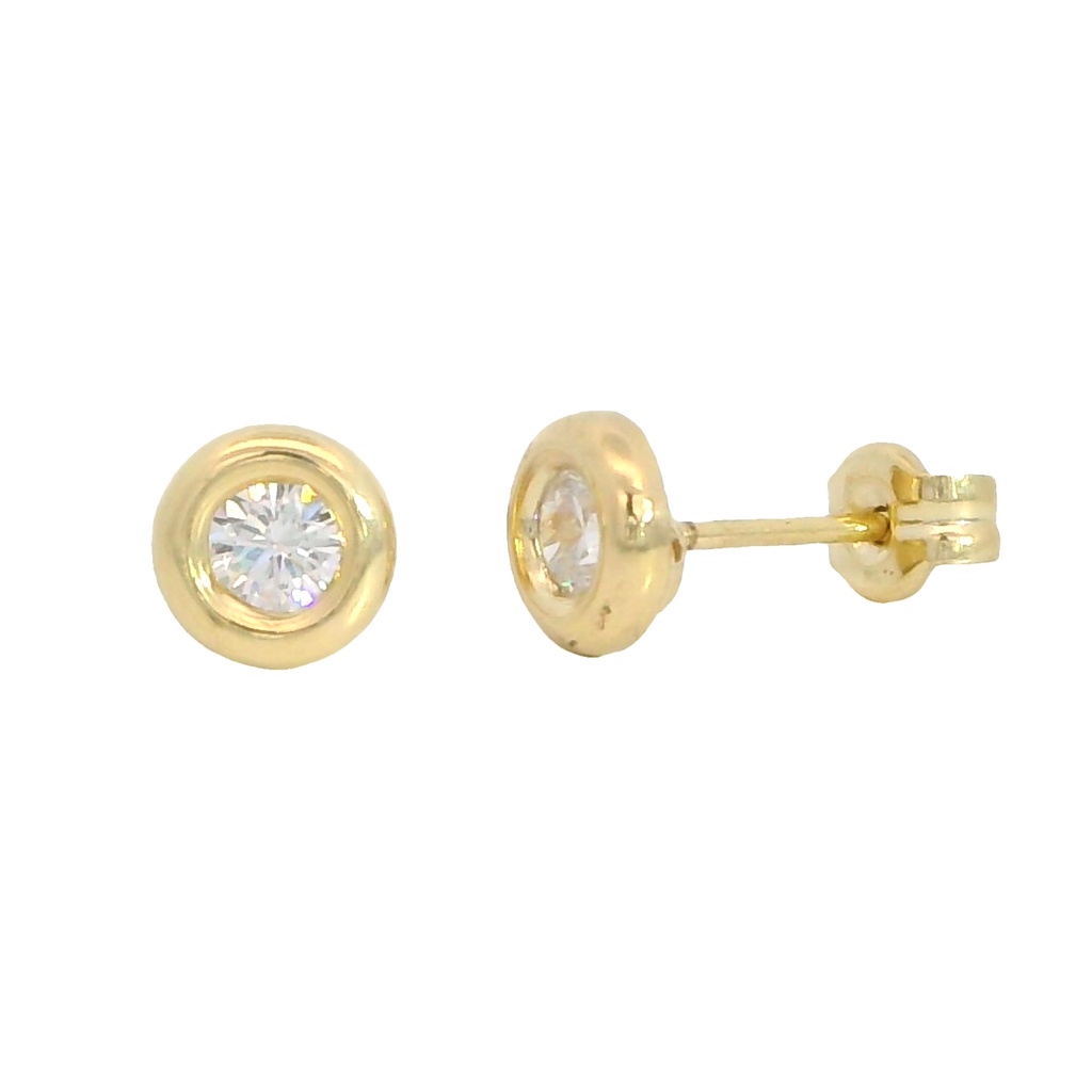 3MM CZ STUD EARRINGS.BUTTERFLY CLASP ON PIN POST.