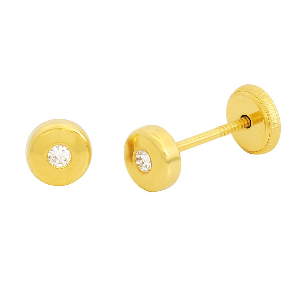 3MM CZ STUD EARRINGS.SCREW BACK.