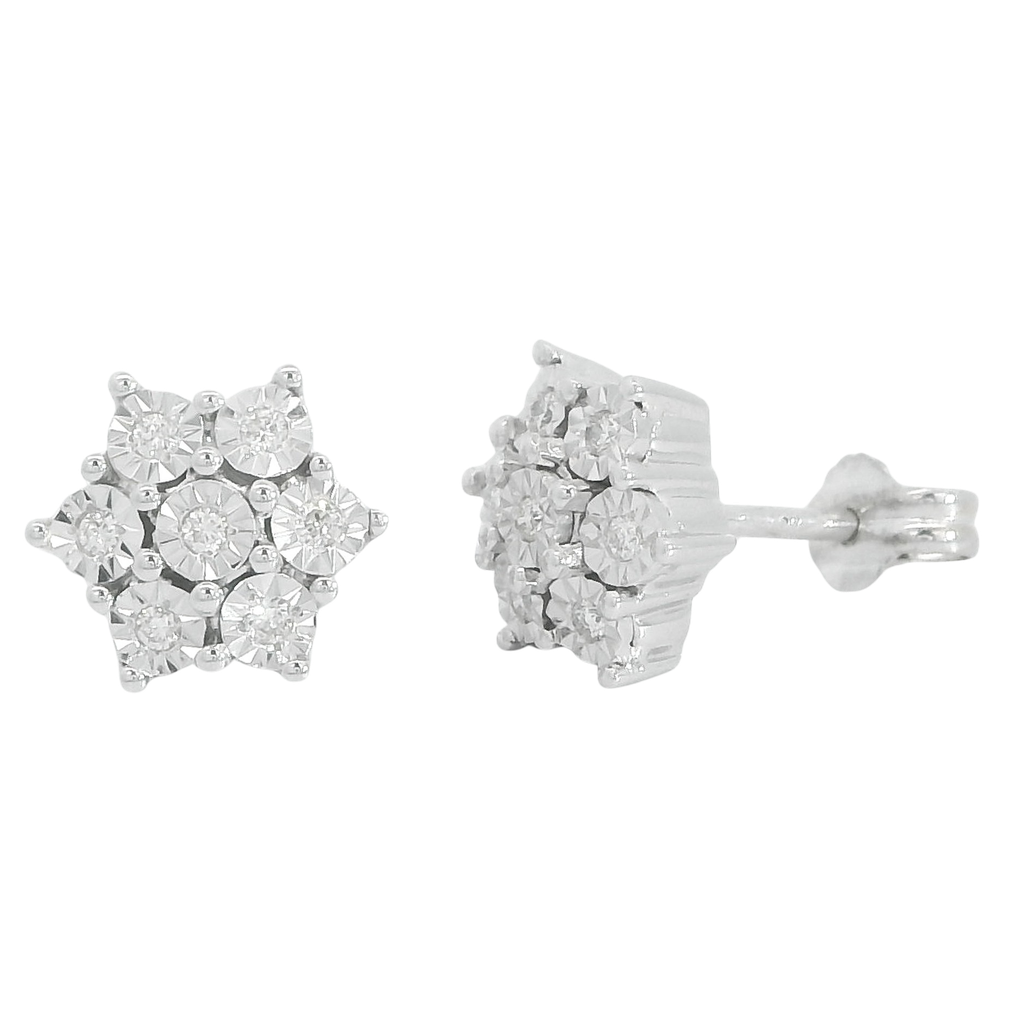 PENDIENTES CUAJO 7 BRILLANTES H-SI. 0.10 CT TW.
