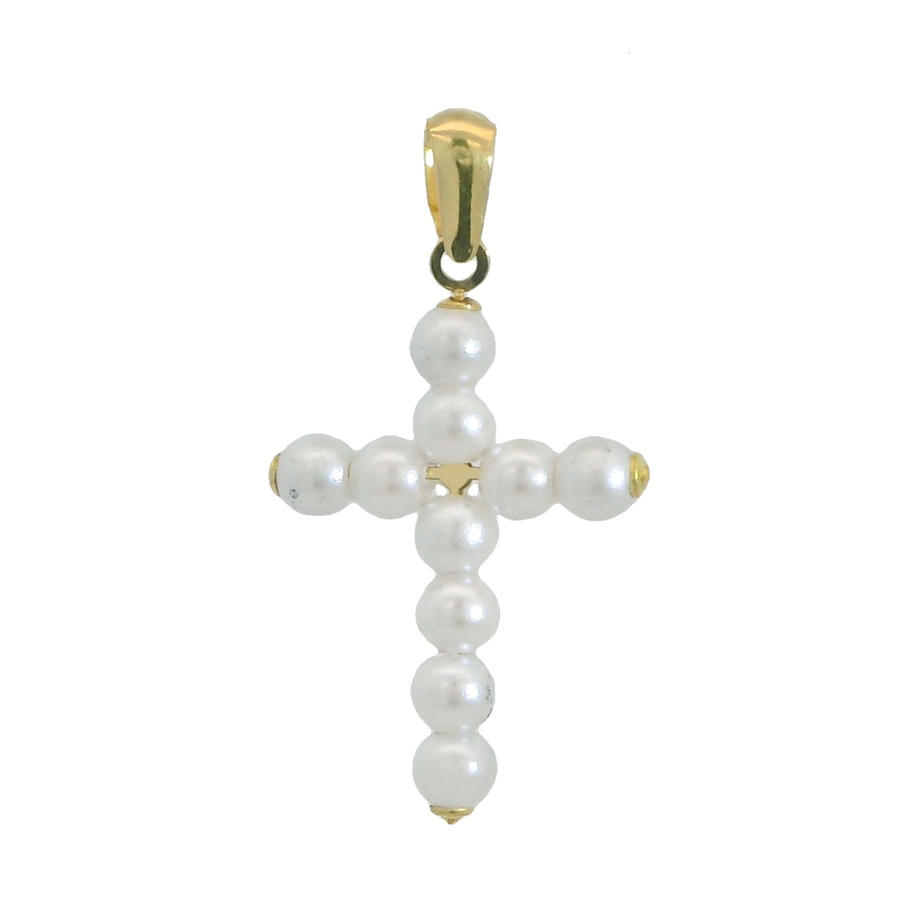 3MM "PEARL SHELL" CROSS PENDANT.20x14MM.