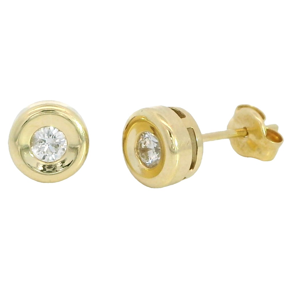 PENDIENTES CHATON ESTAMPACION 5MM.BRILLANTES H-SI 1 0.15 CT TW